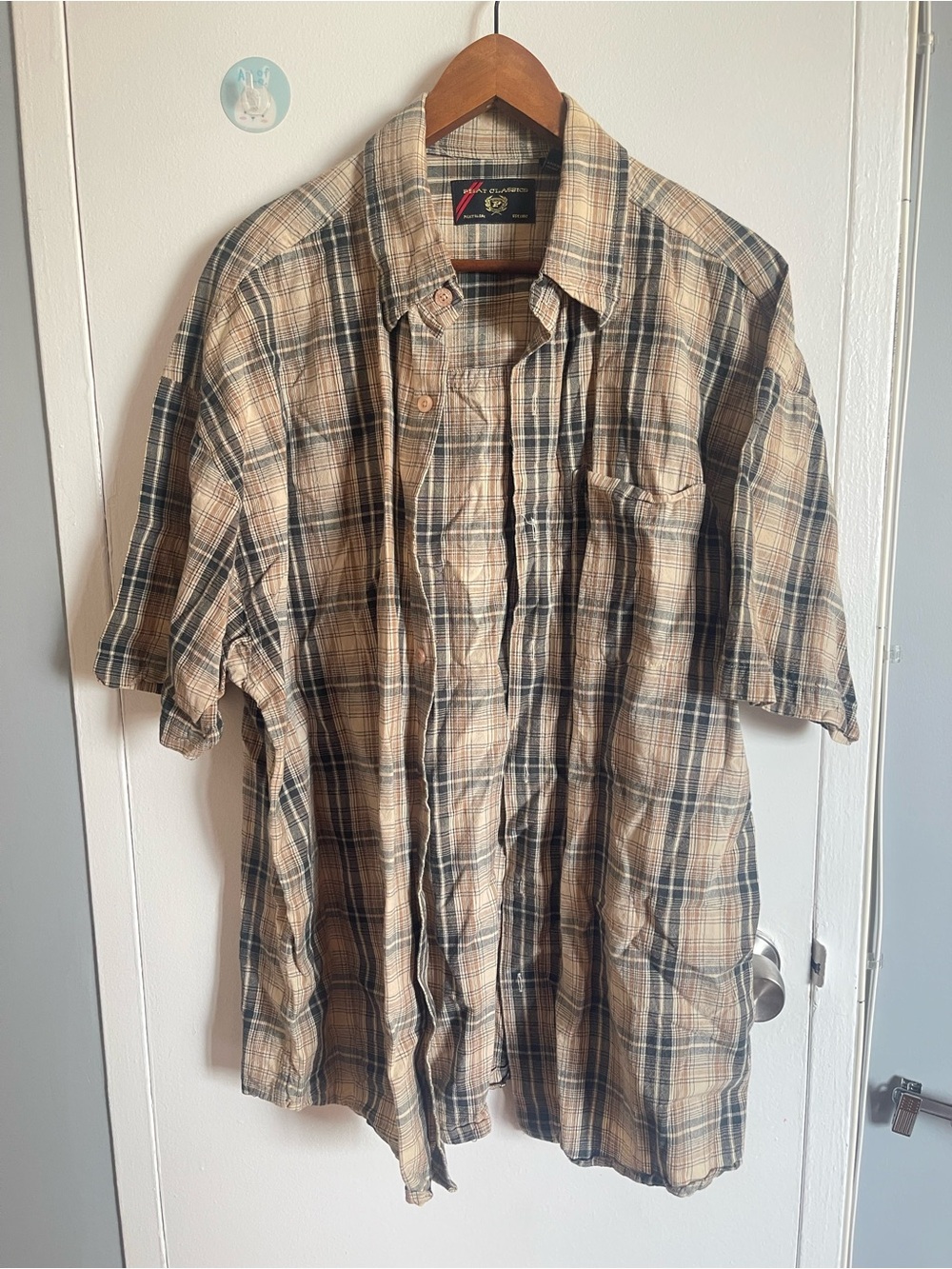 New Classic Phat Farm Mens Plaid Short Sleeve Button-Down Shirt Size 3xl Cotton